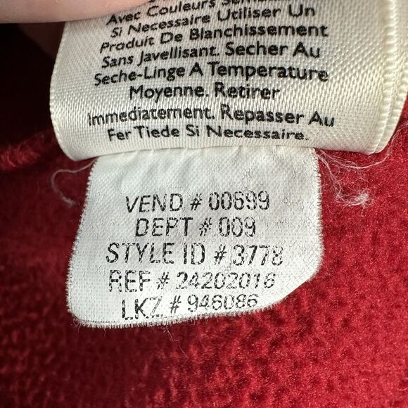 Eddie Bauer Mens Size Medium Red 1/4 Zip Fleece Sweatshirt Lightweight Jacket - Picture 8 of 8